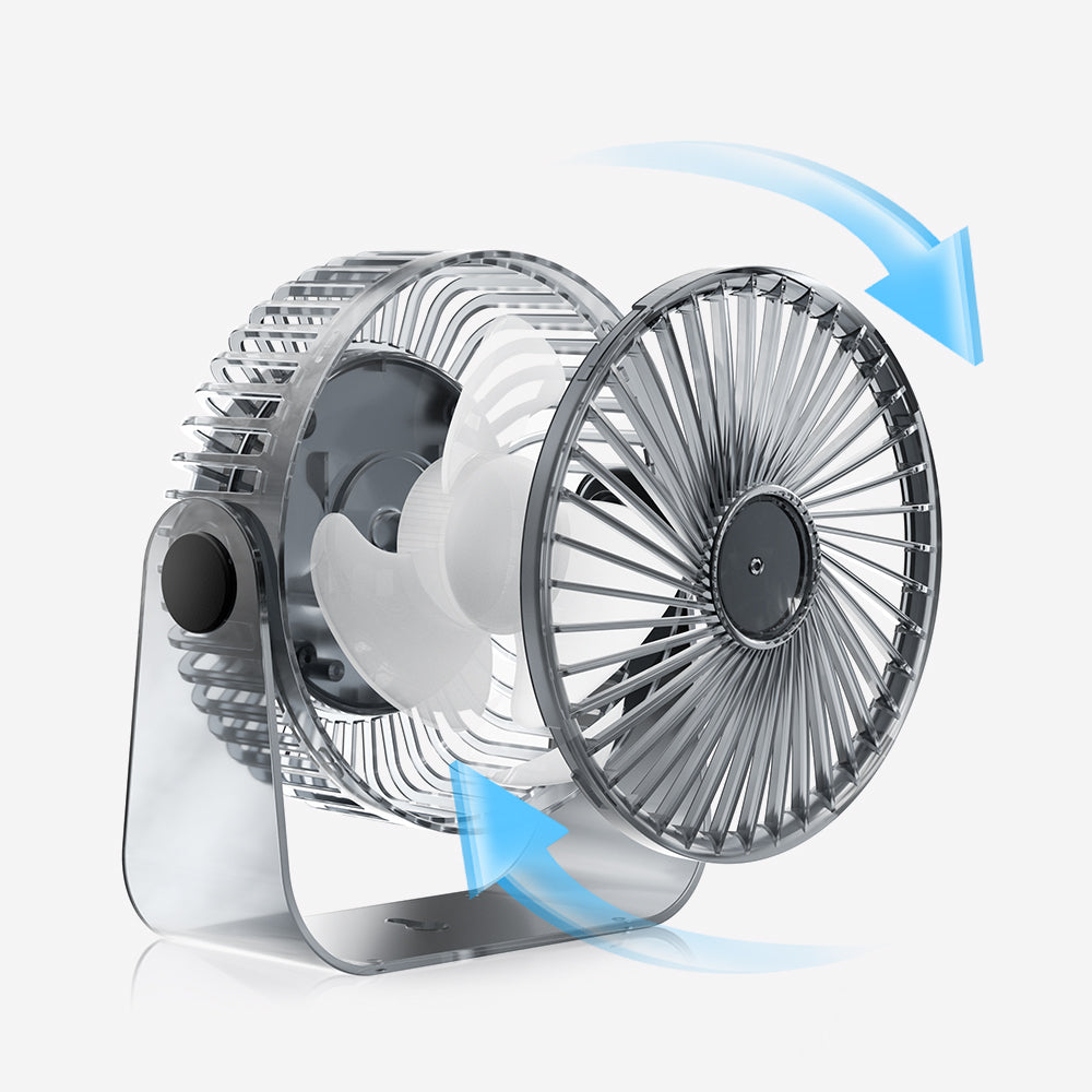 Oriday Mini USB Desk Fan – 3000mAh Rechargeable Battery, 4 Speeds, Ultra Quiet & Powerful Airflow, Aesthetic Portable Small Fan for Office, Bedroom, Travel, Bedside & Tabletop Use