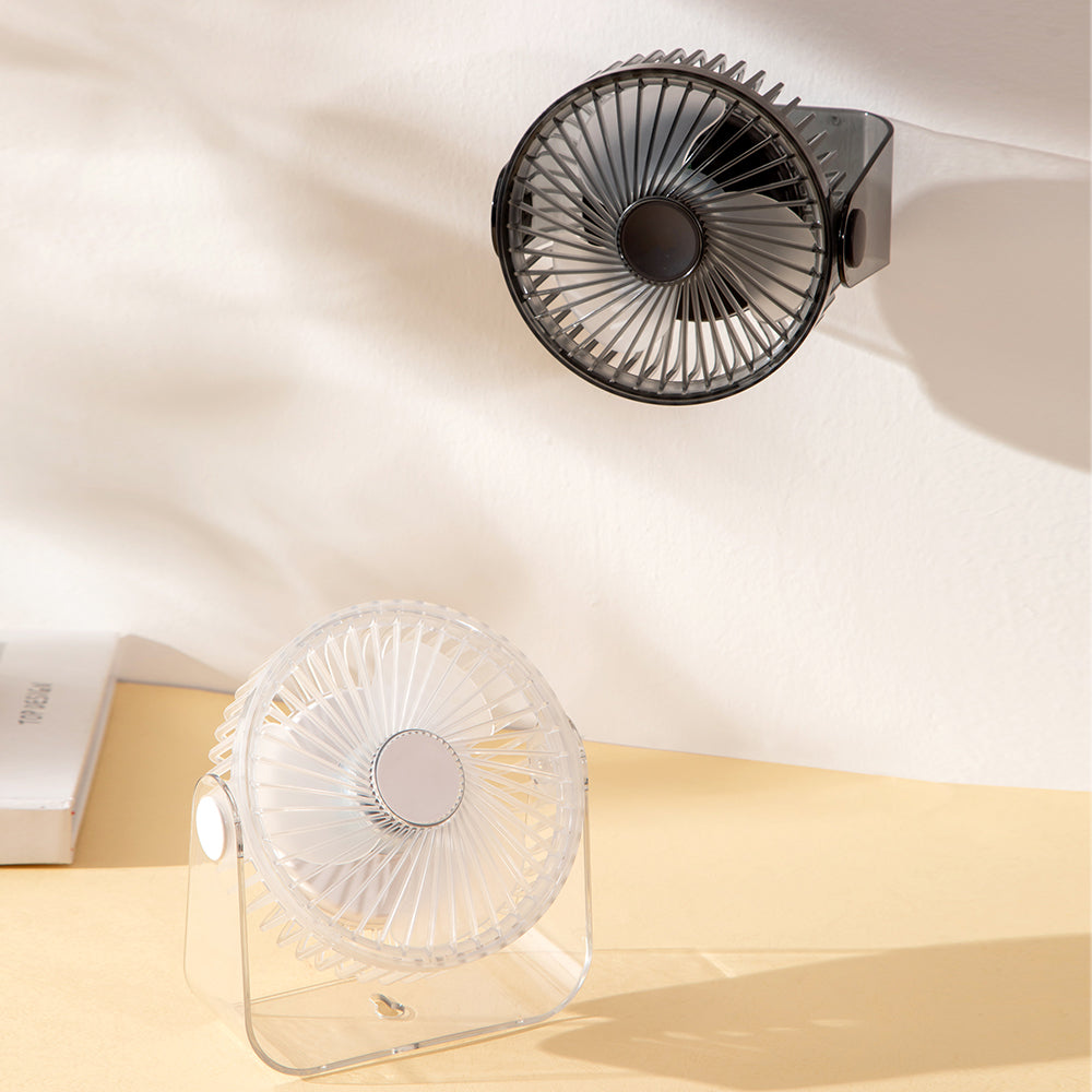 Oriday Mini USB Desk Fan – 3000mAh Rechargeable Battery, 4 Speeds, Ultra Quiet & Powerful Airflow, Aesthetic Portable Small Fan for Office, Bedroom, Travel, Bedside & Tabletop Use