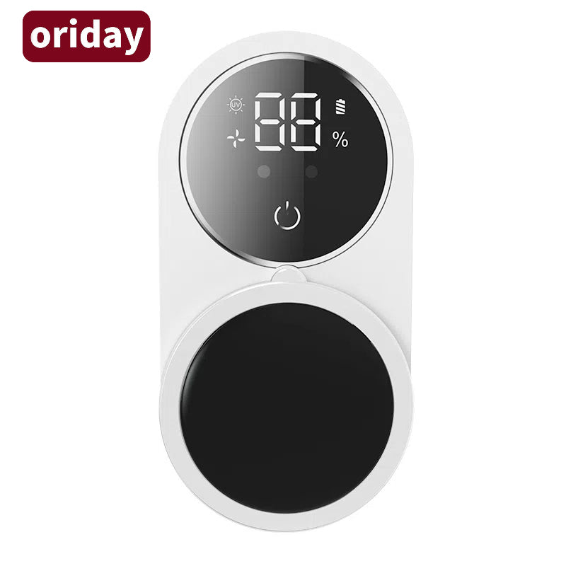 Oriday Toothbrush Cleaner, UV-C Cleaning and Air Drying, LED Smart Screen, Rechargeable Wall Mount Toothbrush Holder, White
