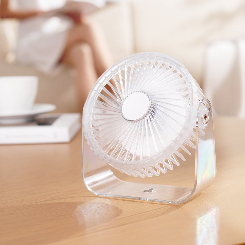 Oriday Mini USB Desk Fan – 3000mAh Rechargeable Battery, 4 Speeds, Ultra Quiet & Powerful Airflow, Aesthetic Portable Small Fan for Office, Bedroom, Travel, Bedside & Tabletop Use
