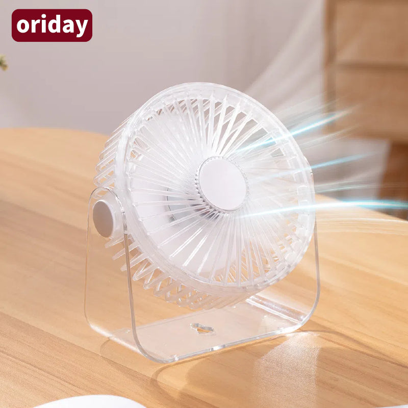 Oriday Mini USB Desk Fan – 3000mAh Rechargeable Battery, 4 Speeds, Ultra Quiet & Powerful Airflow, Aesthetic Portable Small Fan for Office, Bedroom, Travel, Bedside & Tabletop Use