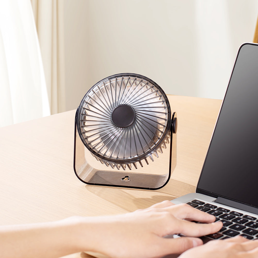 Oriday Mini USB Desk Fan – 3000mAh Rechargeable Battery, 4 Speeds, Ultra Quiet & Powerful Airflow, Aesthetic Portable Small Fan for Office, Bedroom, Travel, Bedside & Tabletop Use
