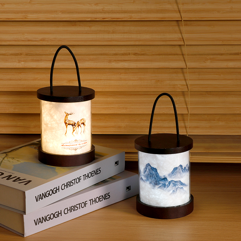 LED Wood Table Lamp Rechargeable with Dimming Eye-Care Lighting, Portable Touch Lamp for Outdoor Camping Living Room Bedroom Bedside Office, Camping Light Portable Tent