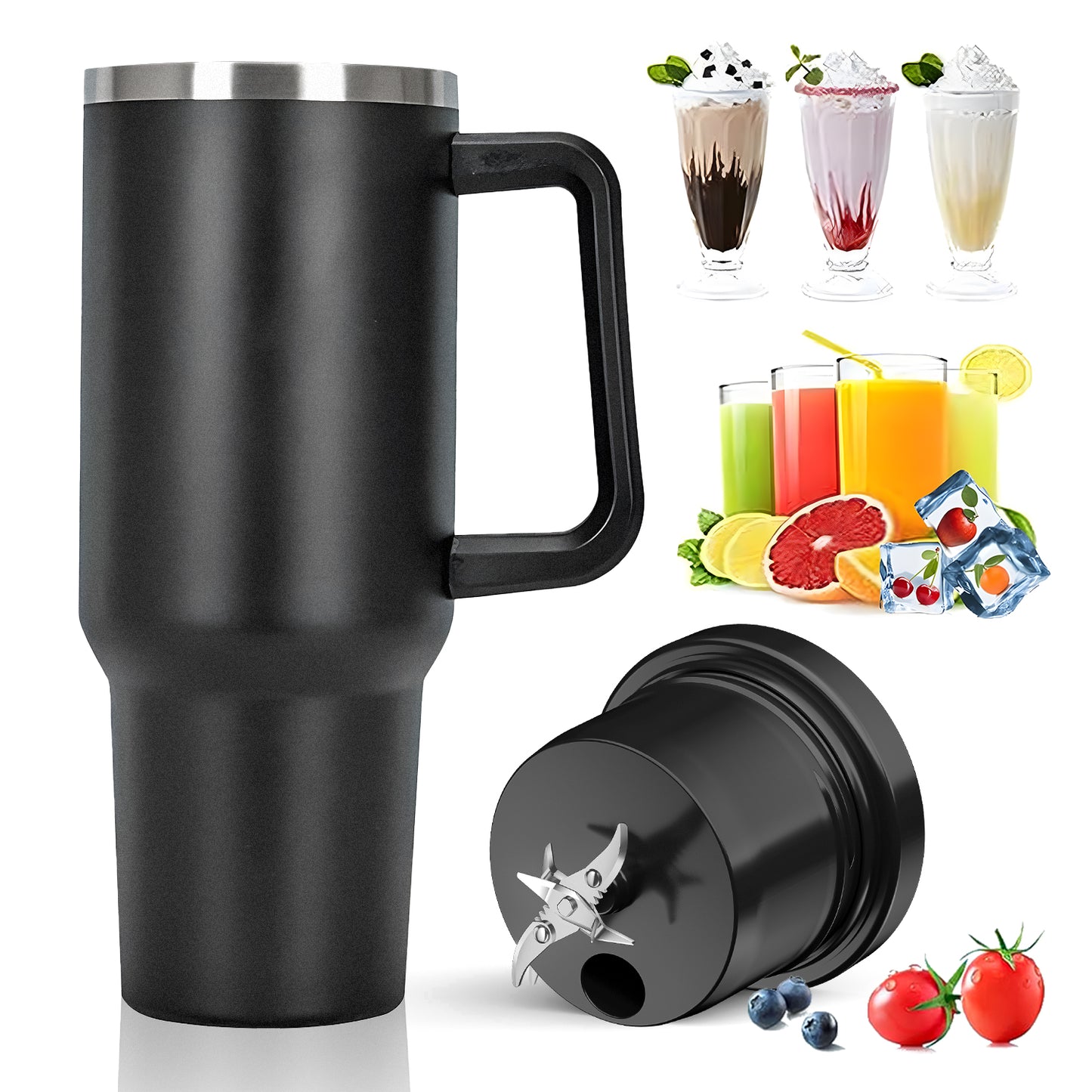 Oriday Portable Blender Bottles, Personal Mini Blender for shakes and smoothies, Cordless, 40oz. Type-C Rechargeable, Leakproof Lid