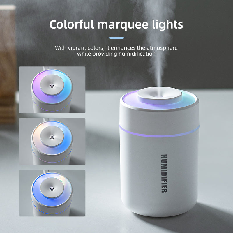 Colorful Cool Mini Humidifier, USB Personal Desktop Humidifier for Car, Office Room, Bedroom,etc. Auto Shut-Off, 2 Mist Modes, Super Quiet