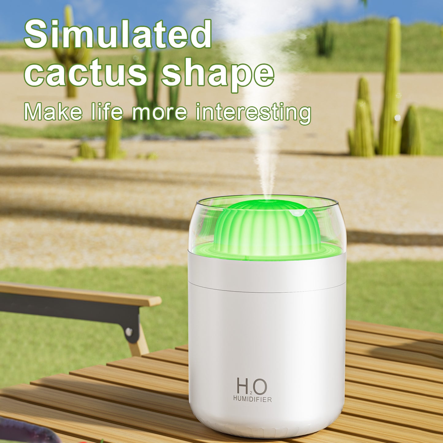 Portable Mini Humidifier, Colorful, Cool Mist, USB Powered. Perfect for Bedroom, Office & Car (500ml, White/Pink)