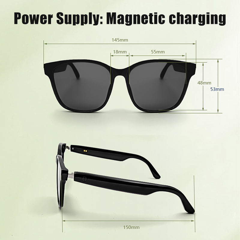 Oriday Smart Glasses, Polarized Lenses, Built-in Mic & Speakers with Bluetooth Connectivity, Touch & Voice Assistant Compatible, 5hr Battery, for Phone Gaming Meeting fishing Traveling Driving