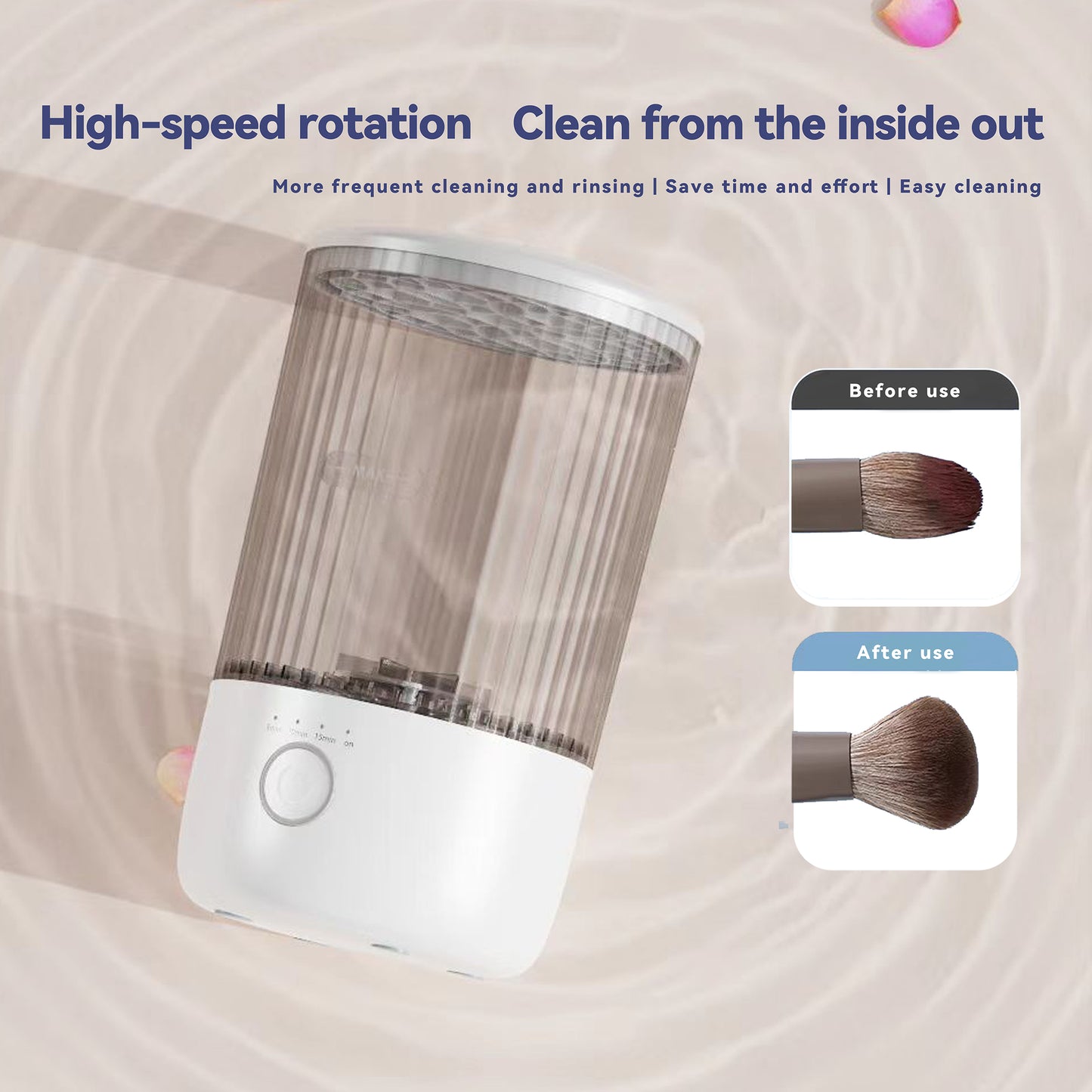 Electric Makeup Brush Cleaner & Dryer – Rechargeable Automatic Cleaning Machine for Deep Clean, Quick Dry, UV Sanitizing, Multi-Use Brush Washer for All Types of Cosmetic Brushes, Ideal for Makeup Artists & Beauty Enthusiasts