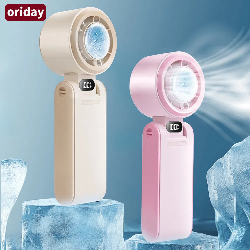 Oriday Turbo Handheld Fan – Foldable & USB Rechargeable, 100-Speed Cooling with LED Display, Portable Mini Fan for Travel, Beach, Camping | Summer Must-Have Gift for Men & Women