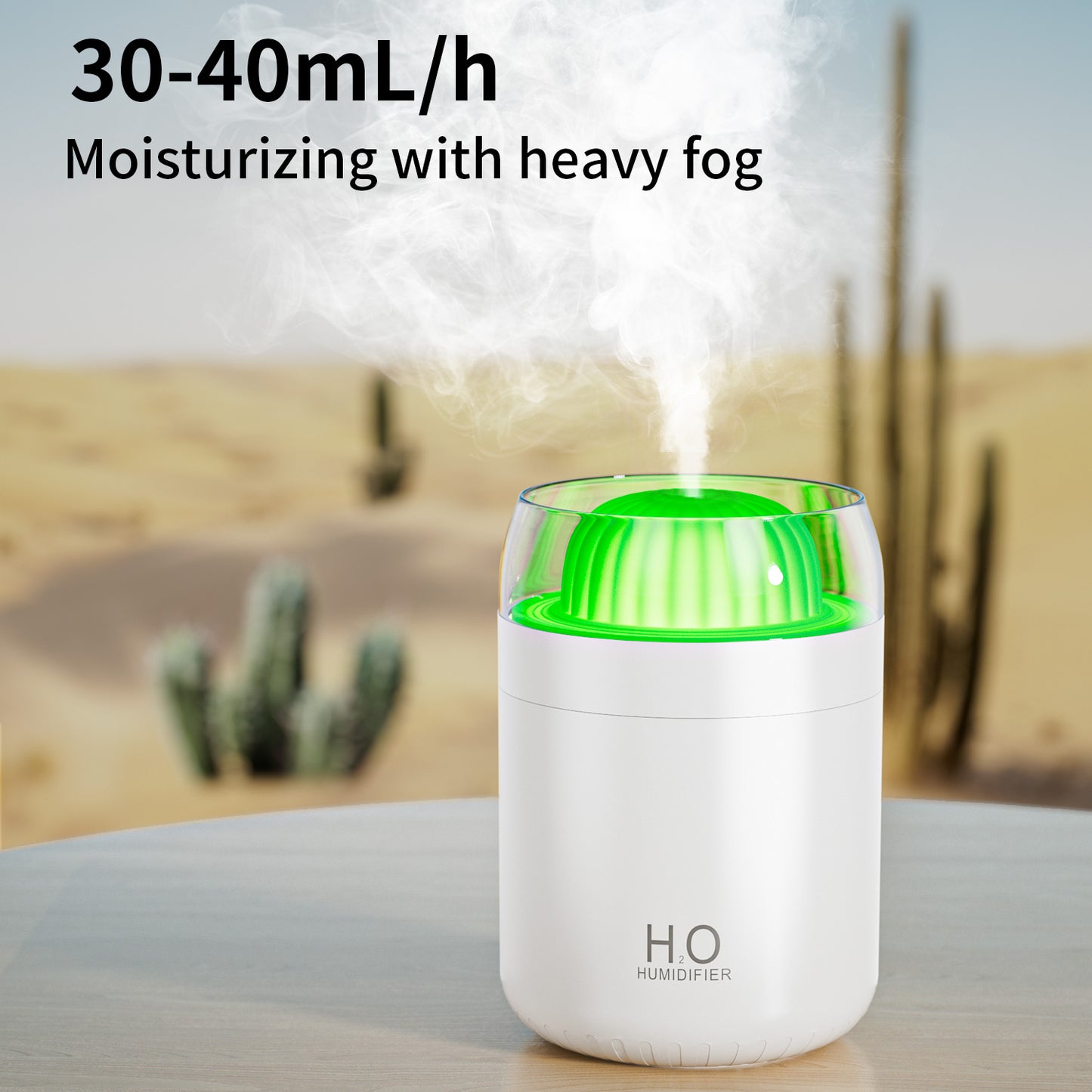 Portable Mini Humidifier, Colorful, Cool Mist, USB Powered. Perfect for Bedroom, Office & Car (500ml, White/Pink)