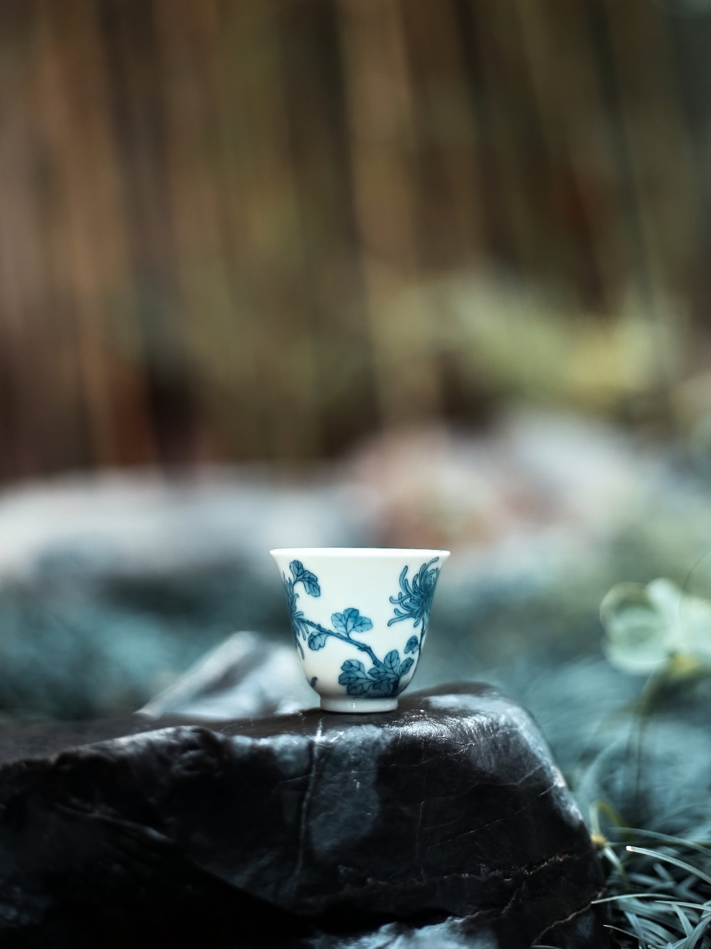Oriday high-end hand-painted blue and white porcelain chrysanthemum high aroma cup, single kung fu antique tea cup, tea set, master cup, tea cup, tea set