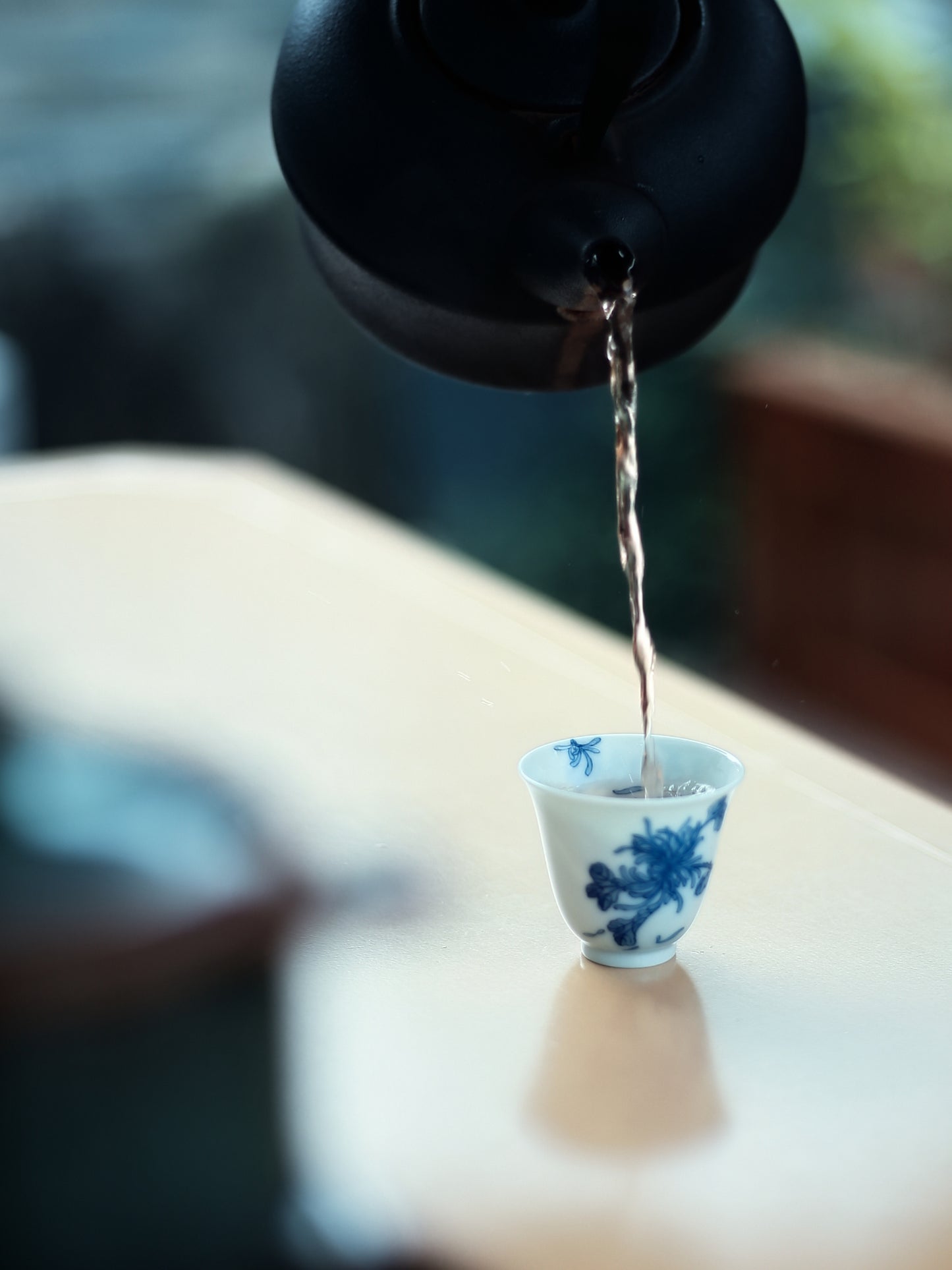 Oriday high-end hand-painted blue and white porcelain chrysanthemum high aroma cup, single kung fu antique tea cup, tea set, master cup, tea cup, tea set