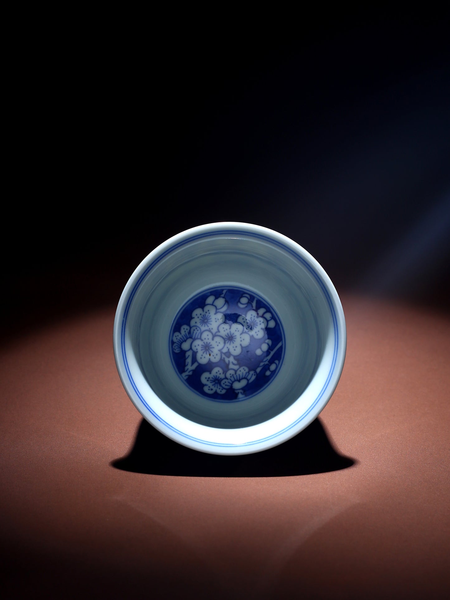 Oriday blue and white ice plum hand-painted full-color covered bowl tea cup antique ceramic handmade tea set single household anti scald tea bowl