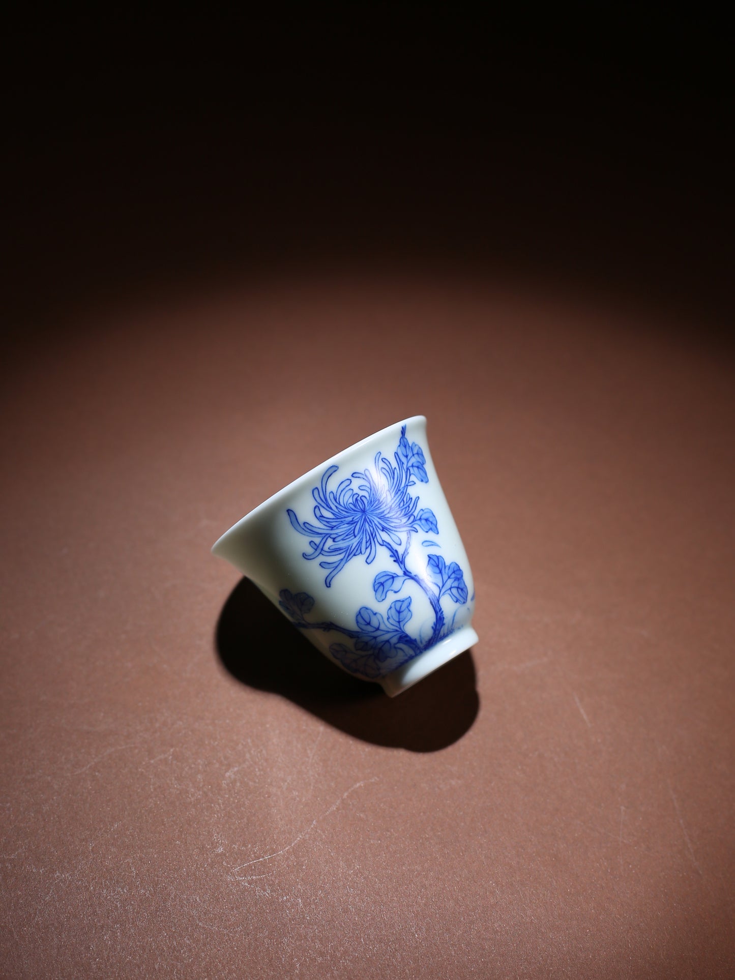 Oriday high-end hand-painted blue and white porcelain chrysanthemum high aroma cup, single kung fu antique tea cup, tea set, master cup, tea cup, tea set
