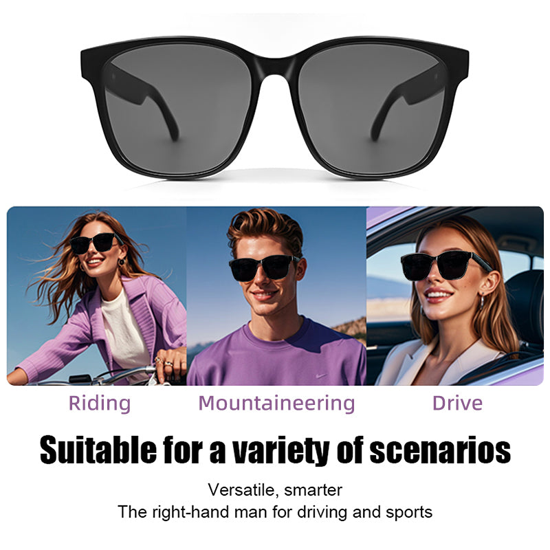 Oriday Smart Glasses, Polarized Lenses, Built-in Mic & Speakers with Bluetooth Connectivity, Touch & Voice Assistant Compatible, 5hr Battery, for Phone Gaming Meeting fishing Traveling Driving