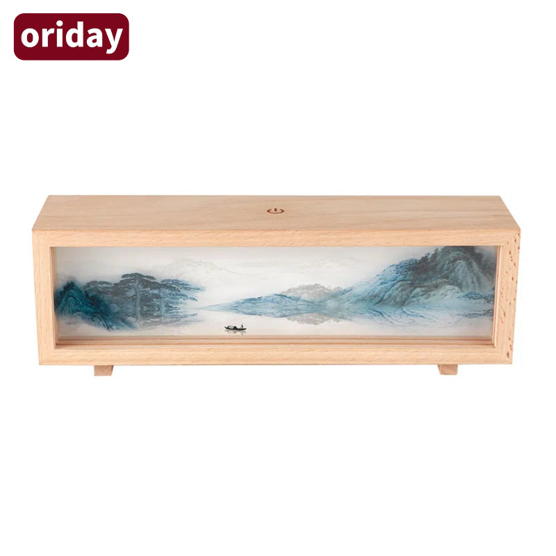 Light painting Night Light, Wooden lightbox, Dimmable Touch Lamp for Bedroom, Portable Table Bedside Lamp, 3 Brightness, Night Lights for Baby Nursery Bathroom
