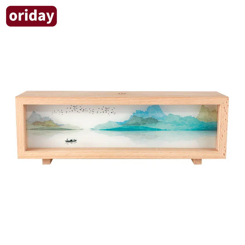 Light painting Night Light, Wooden lightbox, Dimmable Touch Lamp for Bedroom, Portable Table Bedside Lamp, 3 Brightness, Night Lights for Baby Nursery Bathroom
