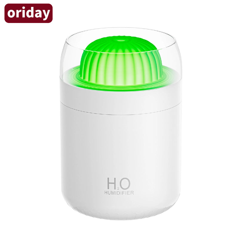 Portable Mini Humidifier, Colorful, Cool Mist, USB Powered. Perfect for Bedroom, Office & Car (500ml, White/Pink)